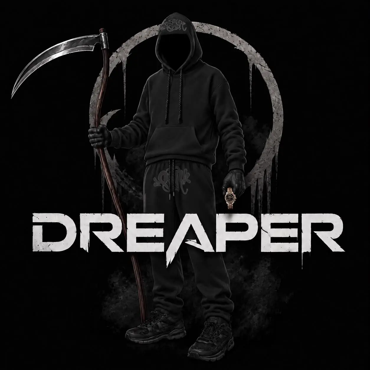 DREAPER — דמות ריאפר עטוית ברדס אוחזת מגל