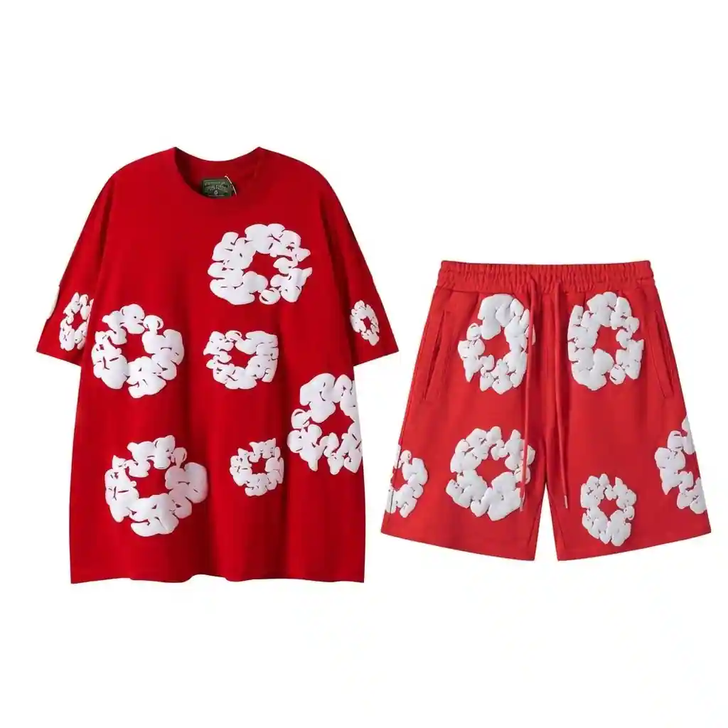 Denim Tears Set Short Red